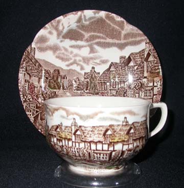 Johnson Brothers Olde English Countryside - Brown/Multicolor Cup & Saucer