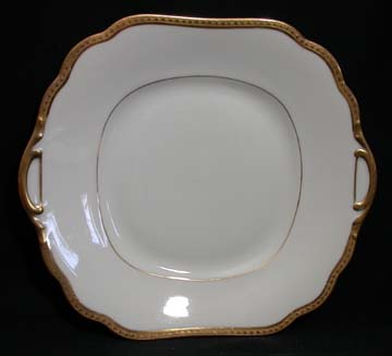 Limoges White w/Gold Band/Hearts Plate - Cake/Handled