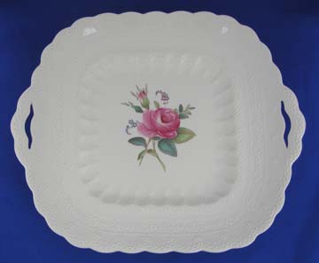Spode Billingsley Rose Plate - Cake/Handled - Pink Mark