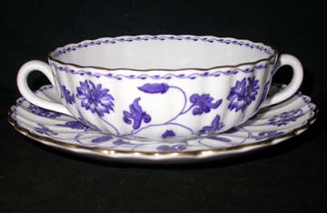 Spode Colonel Y6235 Cream Soup & Saucer Set - Footed