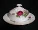 Royal Albert Royal Canadian Rose Butter Dish - Covered - Round Base