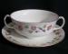 Wedgwood India Rose Cream Soup & Saucer Set - Footed
