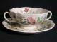 Royal Doulton Stratford - Floral - D6196 Cream Soup & Saucer Set - Footed