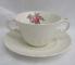 Spode Billingsley Rose Bouillon Cup & Saucer - Pink