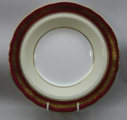 Aynsley Aynsley 1846 Maroon Bowl - Rimmed Soup