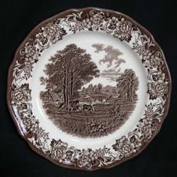 J & G Meakin Romantic England - Brown/White Plate - Dinner
