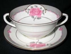 Coalport Aristocrat/Democrat Cream Soup & Saucer Set - Footed