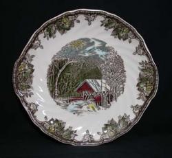 Johnson Brothers The Friendly Village Plate - Cake/Handled - The Covered Bridge