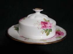 Royal Albert American Beauty Butter Dish - Covered - Round Base