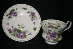 Royal Albert Flower Of The Month Series Cup & Saucer - February - Violets