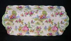 Royal Albert Lady Gay - Green Trim Tray - Sandwich/Small