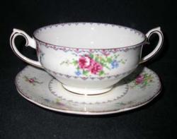 Royal Albert Petit Point Cream Soup & Saucer Set - Footed