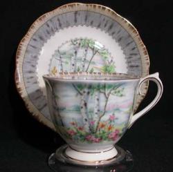 Royal Albert Silver Birch Cup & Saucer 