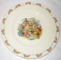 Royal Doulton Bunnykins 43 -  Plate - Ring A Ring O Roses