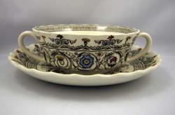 Spode Florence Cream Soup & Saucer Set - Footed
