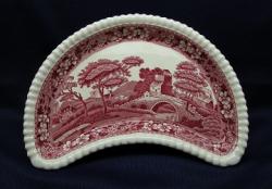 Spode Tower - Pink Crescent Dish- Glazing