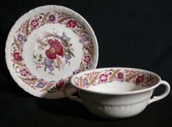 Wedgwood Cornflower Cream Soup & Saucer Set - Footed