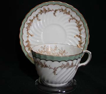 Aynsley 8155-Green Cup & Saucer
