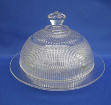 Dominion Glass Company Saguenay - Clear Butter Dish - Covered - Round Base