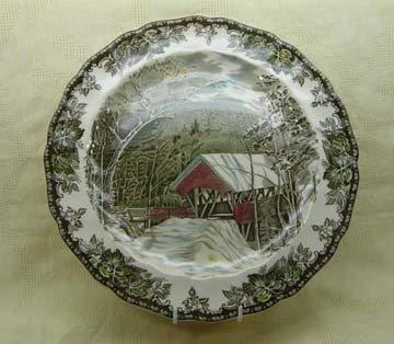 Johnson Brothers The Friendly Village Platter - Round - The Covered Bridge