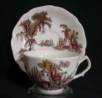 Johnson Brothers The Old Mill - Brown Cup & Saucer