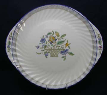 Minton Haddon Hall Trellis Blue Plate - Cake/Handled