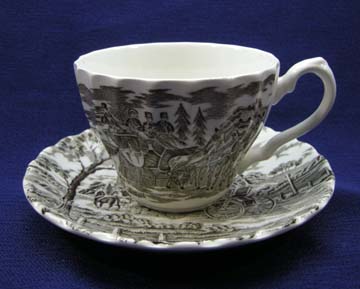 Myott - Staffordshire Royal Mail - Brown/Cream Background Cup & Saucer