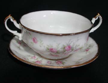 Paragon Victoriana Rose Cream Soup & Saucer Set - Footed