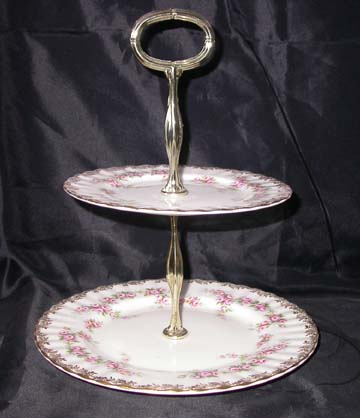 Royal Albert Dimity Rose Plate - Serving/2 Tiered