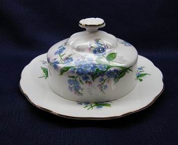Royal Albert Forget Me Not Butter Dish - Covered - Round Base