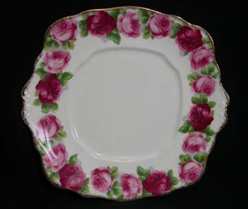 Royal Albert Old English Rose Plate - Cake/Handled