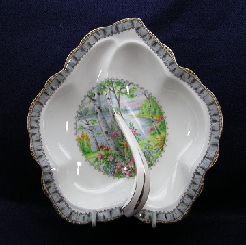 Royal Albert Silver Birch Leaf Dish With Handle