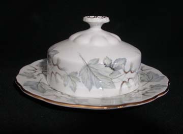 Royal Albert Silver Maple Butter Dish - Covered - Round Base