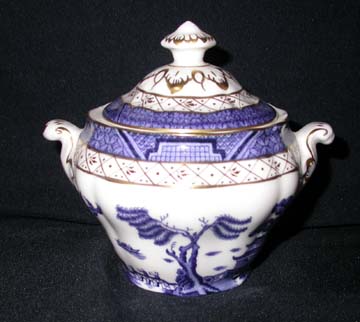 Booths Real Old Willow  A8025 Sugar Bowl & Lid