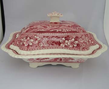 Spode Tower - Pink Vegetable Bowl - Covered