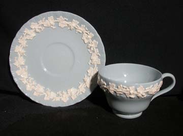 Wedgwood Cream Color On Lavender - Shell Edge Cup & Saucer