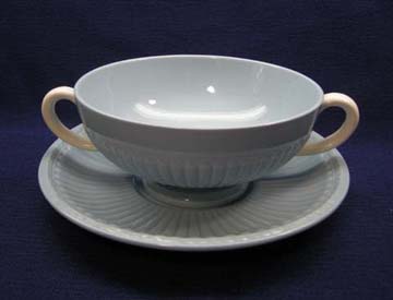Wedgwood Clyde Cream Soup & Saucer Set - Footed