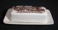 J & G Meakin Romantic England - Brown/White Butter Dish - Oblong