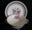 Johnson Brothers Old English - Cobalt Band - Pink Roses Cream Soup & Saucer Set - Footed