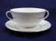 Royal Doulton Lace Point H5000 Cream Soup & Saucer Set - Footed