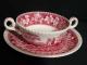 Spode Tower - Pink Cream Soup & Saucer Set - Footed